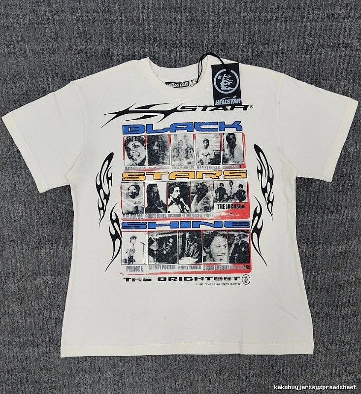 Hellstar Black Star Vintage Off-white Short Sleeve T-Shirt