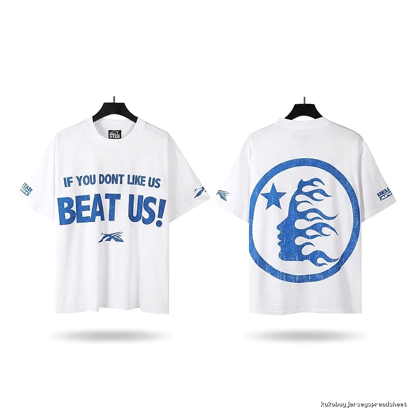 Hellstar Blue and White Street Style T-shirt