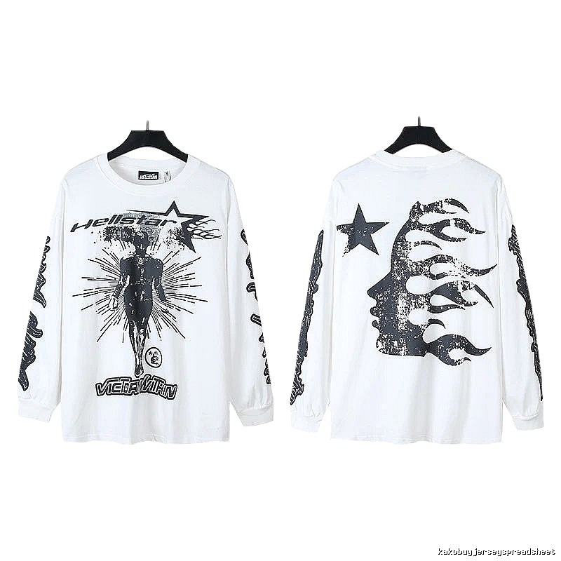 Hellstar dark style white long-sleeved shirt