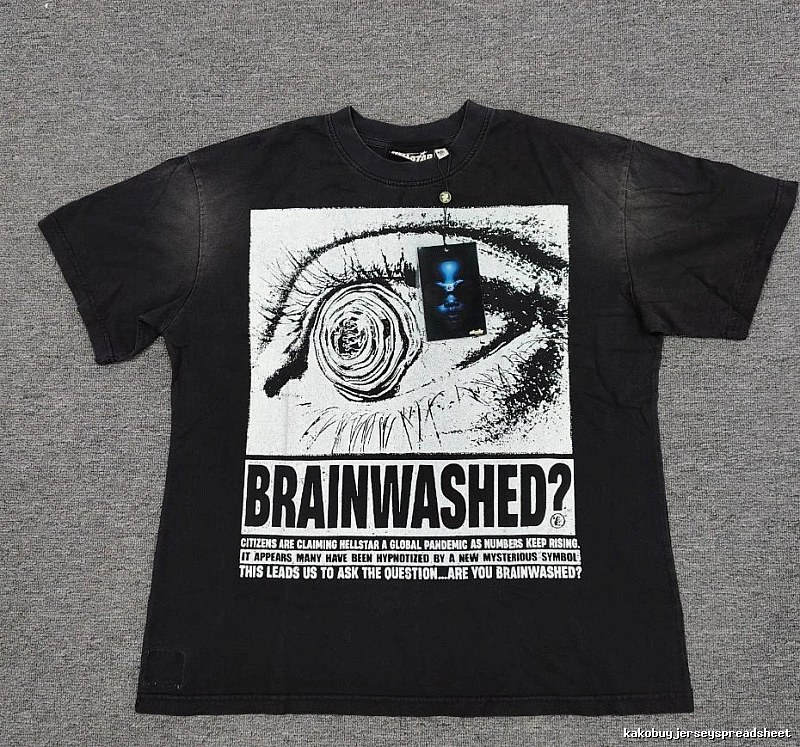Hellstar Eye Print Street Style Black T-shirt