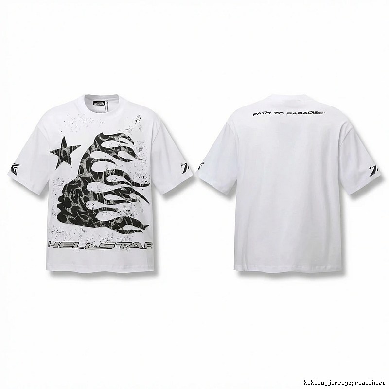 Hellstar Flame Print Style White T-shirt