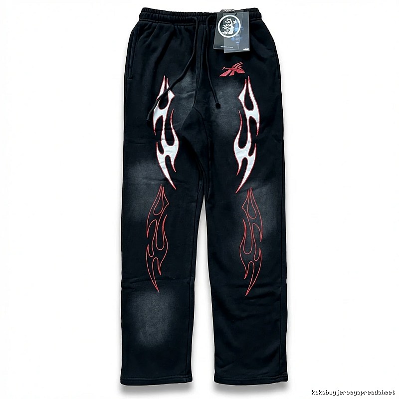 Hellstar Flame Wind Black Sweatpants