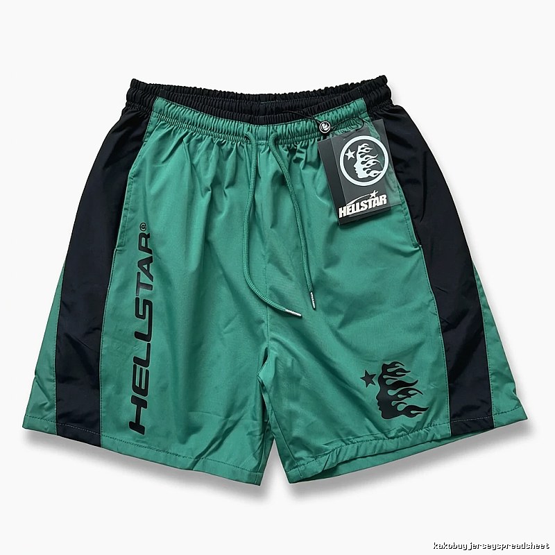Hellstar Flame Wind Green Shorts