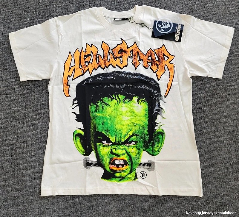 Hellstar Frankenstein Street Style White T-shirt