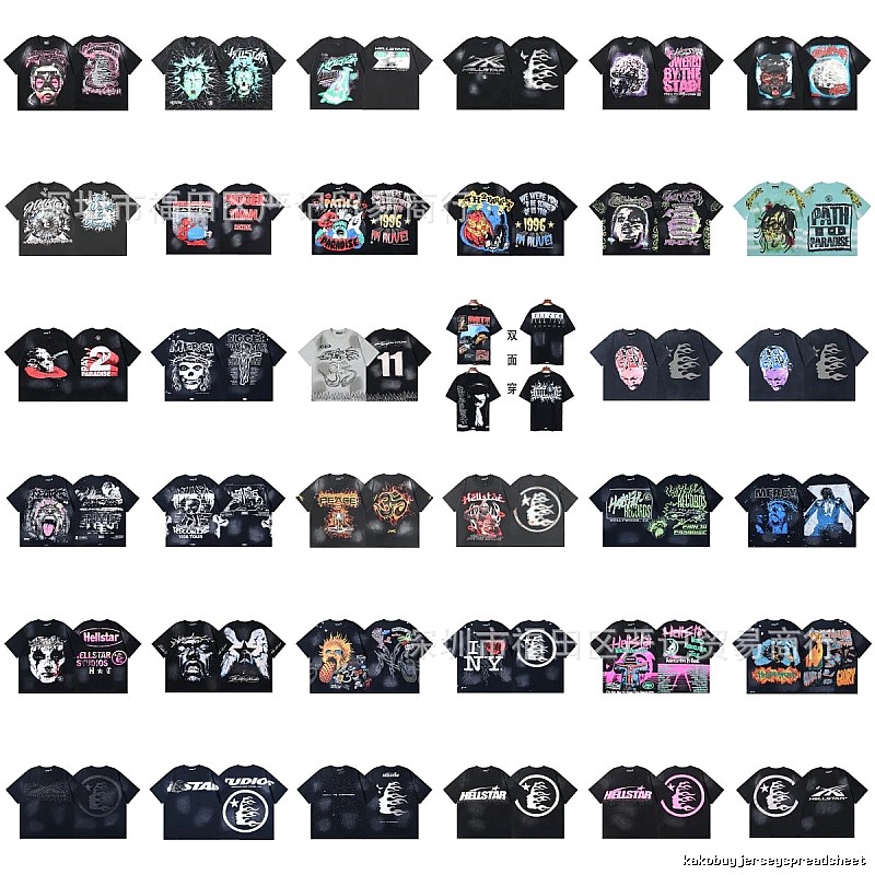 Hellstar Graffiti Collection Street Style Black Short Sleeve T-Shirt