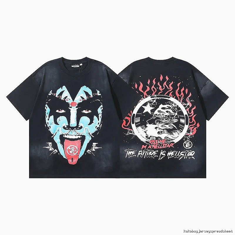 Hellstar Grimace Print Street Style Black T-Shirt