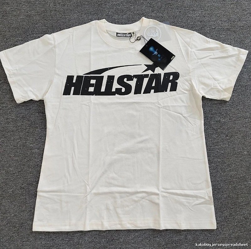 Hellstar Letter Print Street Style Off-white T-Shirt