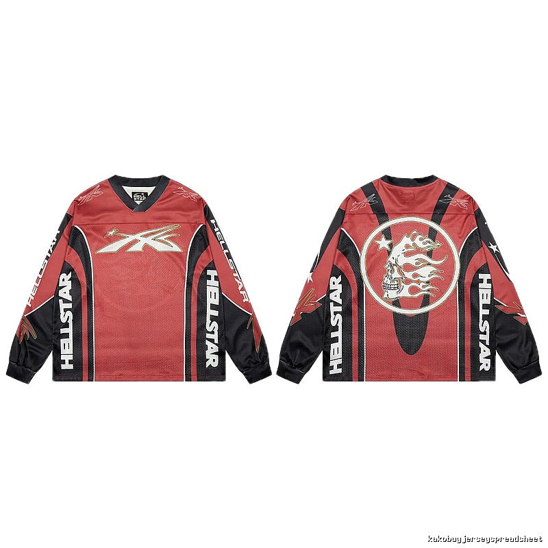 Hellstar Skull Street Style Red and Black Jersey