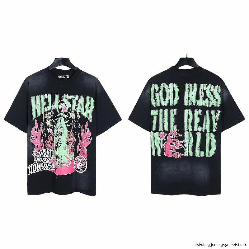 Hellstar Virgin Mary Printed Street Style Black T-Shirt