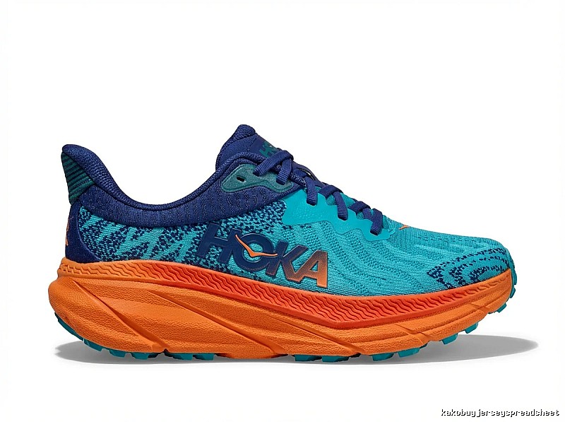 HOKA trendy brand blue and orange sports shoes