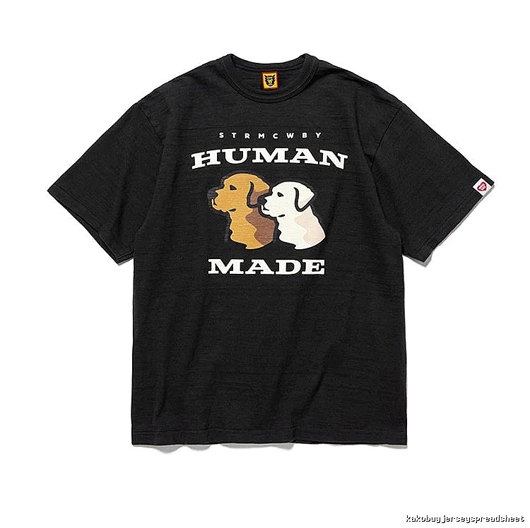 HUMAN MADE Double Dog Print Japanese Streetwear Black T-shirt