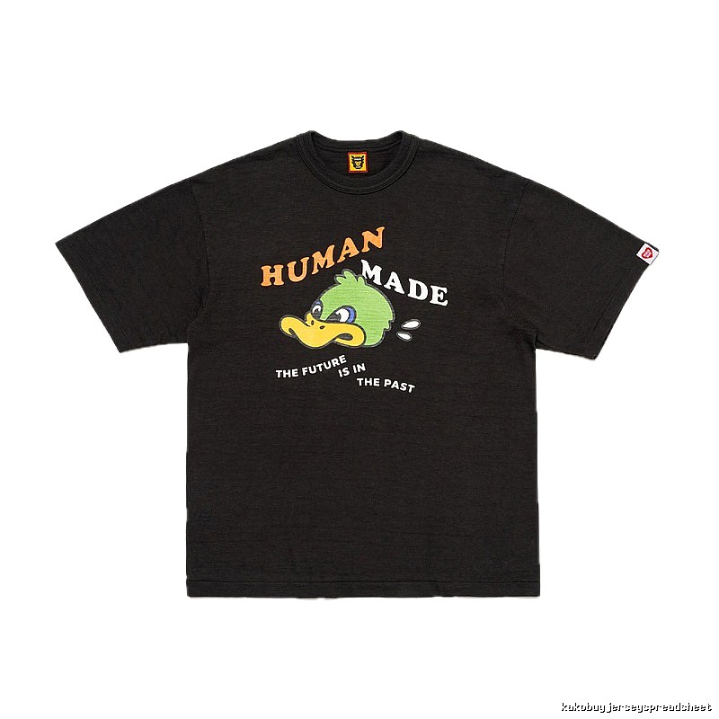 HUMAN MADE Green Duck Print Vintage Black T-Shirt