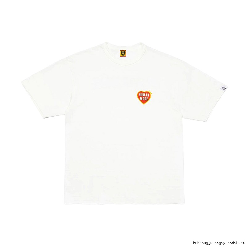 HUMAN MADE Heart Print Japanese Streetwear White T-Shirt