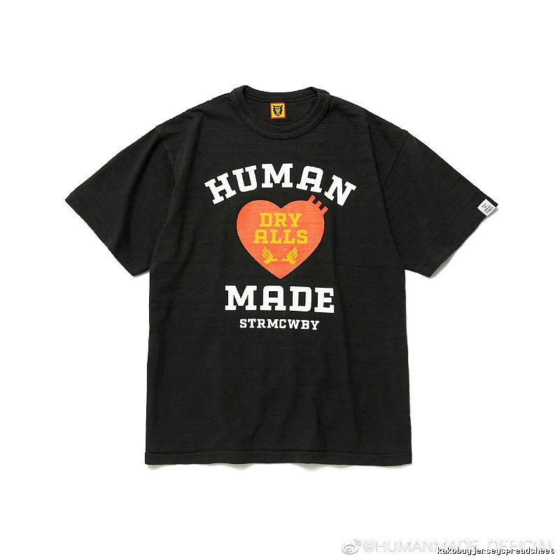 HUMAN MADE Heart Print Vintage Style Black T-Shirt