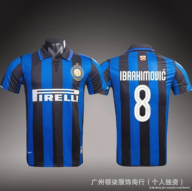 Inter Milan Patterned Brehme #3 soccer jersey Blue Black Striped with Polished Detail