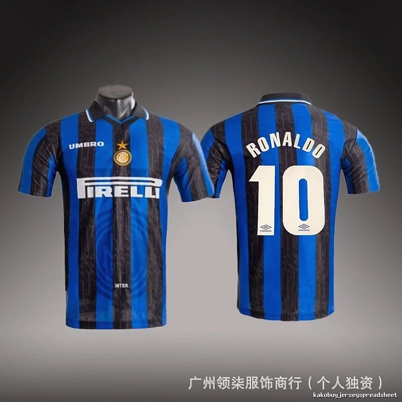 Inter Milan Statement Brehme #3 soccer jersey Blue Black Striped for Easy Pairing