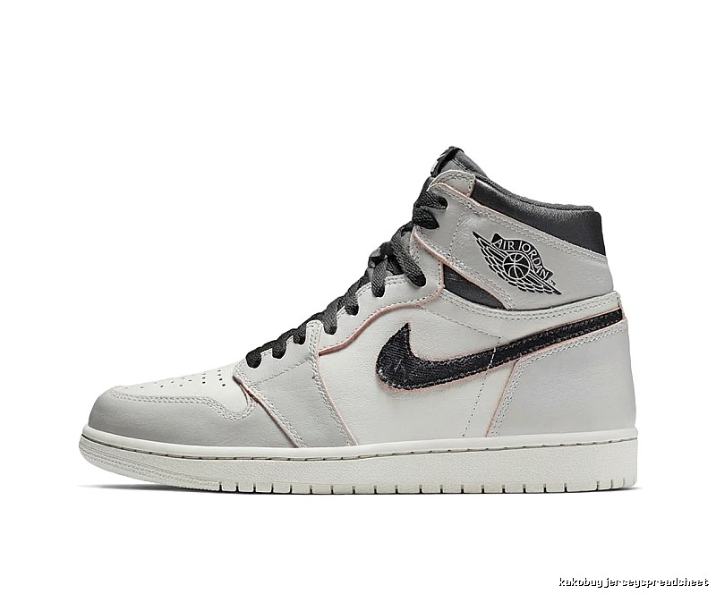 Jordan AJ1 High-Top Gray and White Athletic Shoes