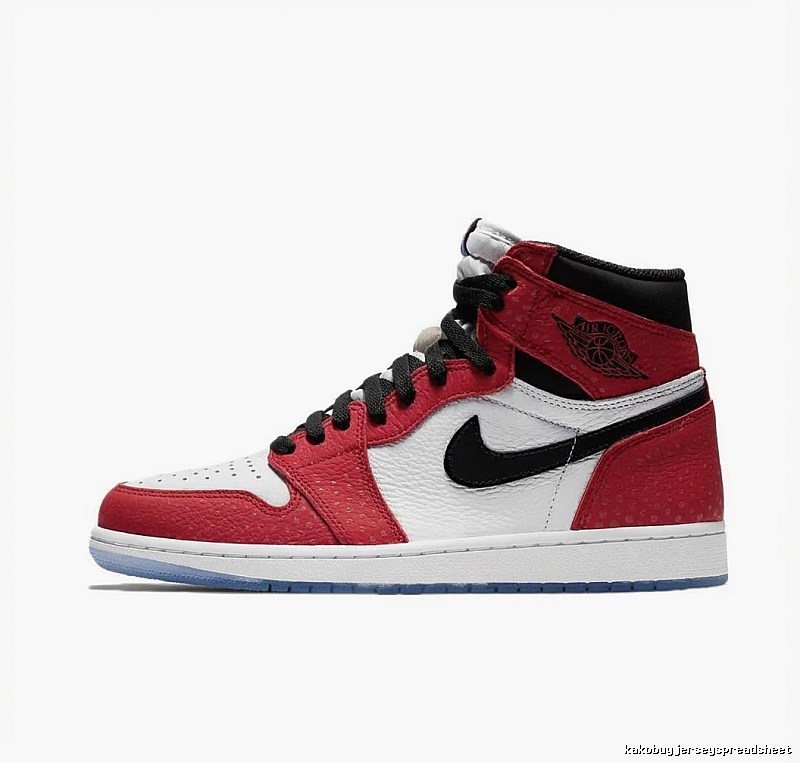Jordan AJ1 High Top in Red, White and Black