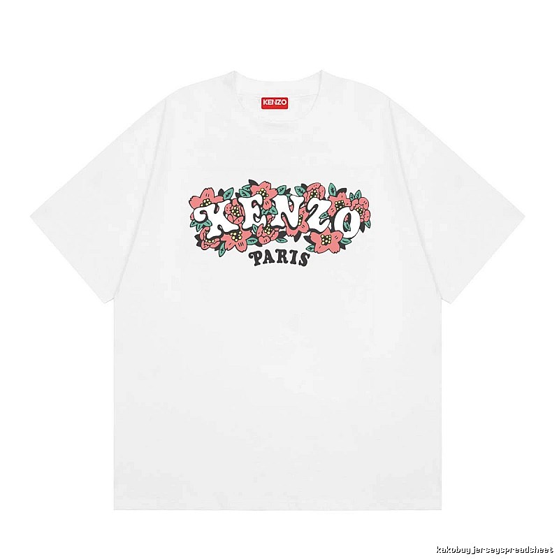 KENZO Floral Collection Street Style White Short-sleeve T-shirt