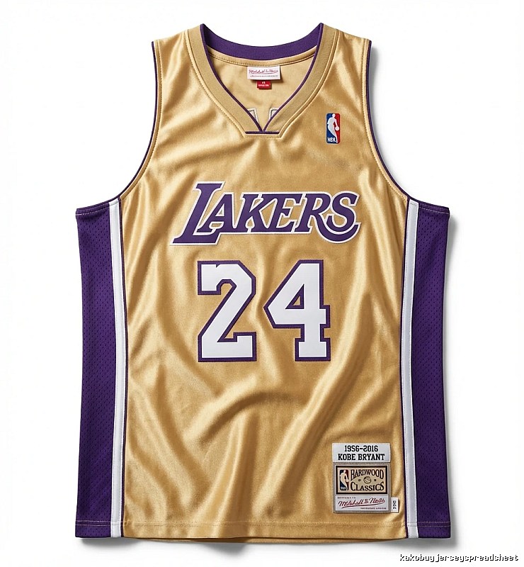 Kobe Lakers retro gold and purple jersey