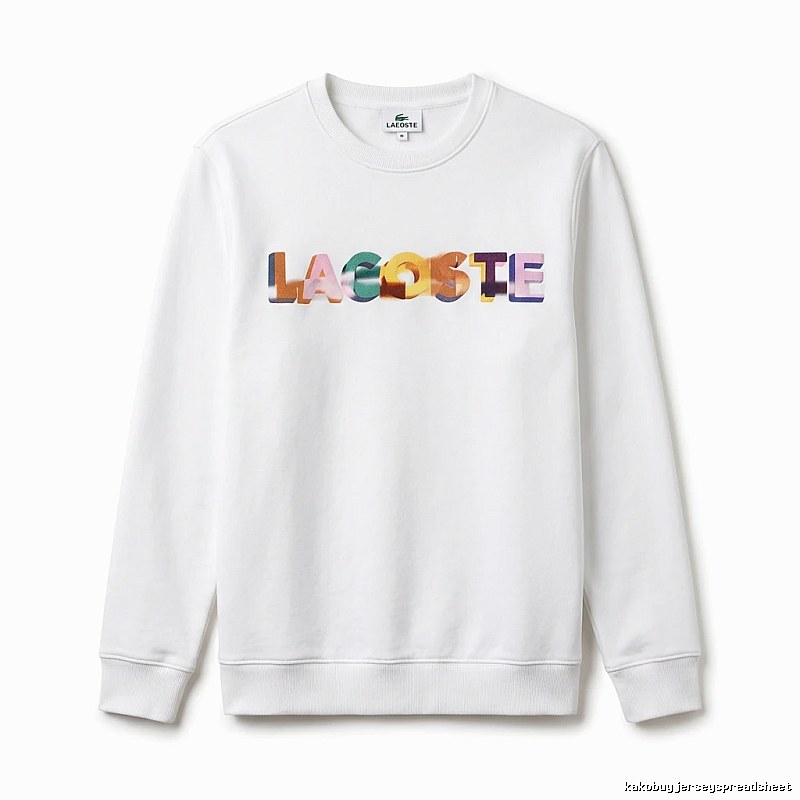 Lacoste Colorful Letter Style White Sweatshirt
