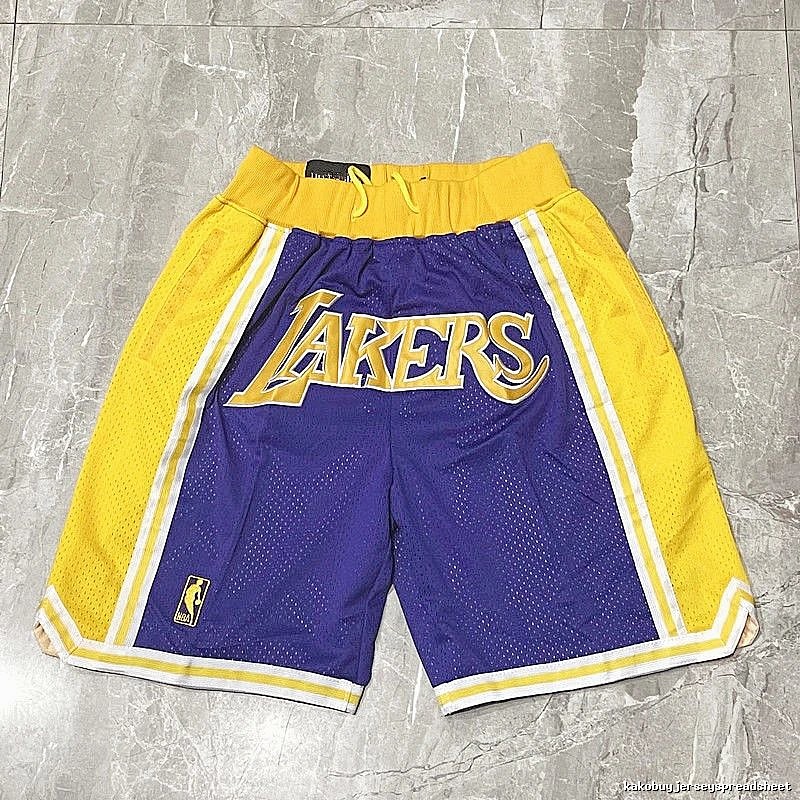 Lakers Casual Basketball shorts Yellow Lakers Mesh for Streetwear Looks