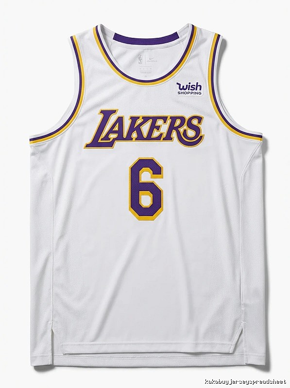 LBJ Lakers No. 6 white jersey