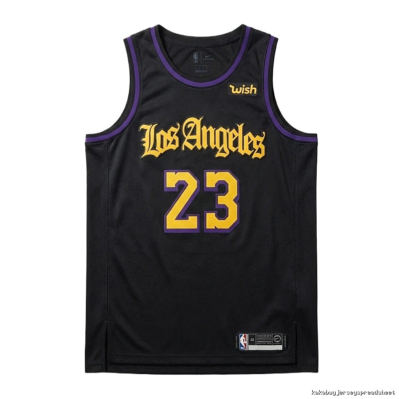 LBJ No.23 black-purple basketball jersey