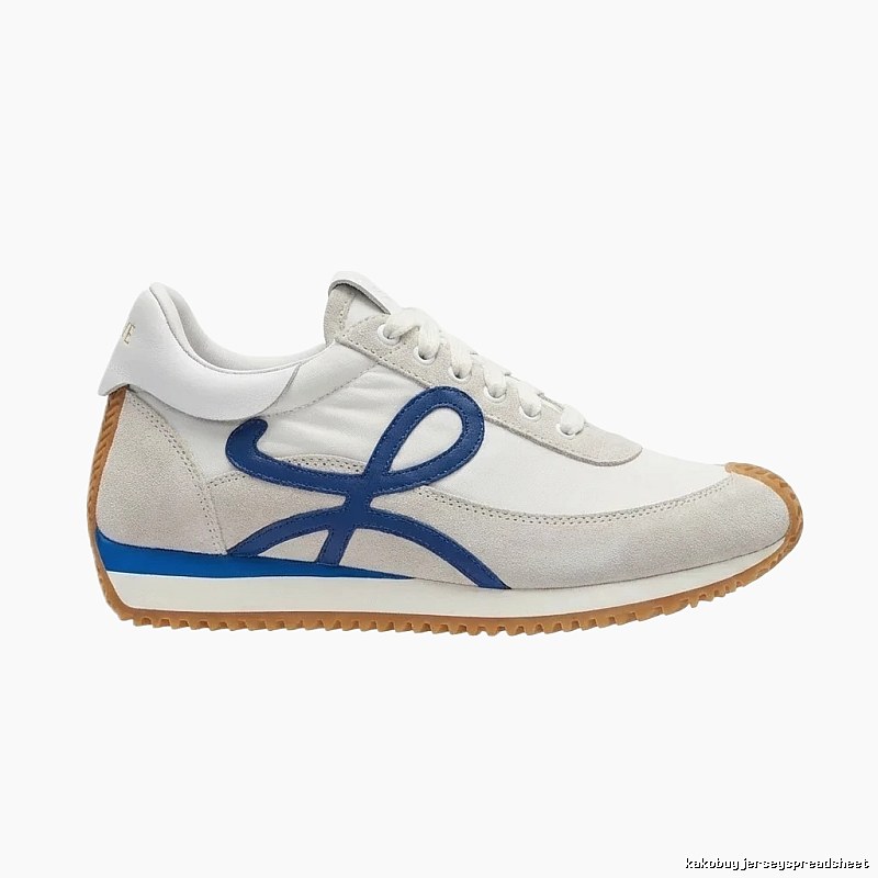 LOEWE retro-style blue and white sports shoes