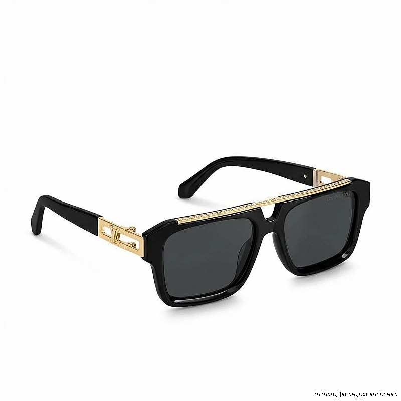 Louis Vuitton black sunglasses with metal and diamond inlay