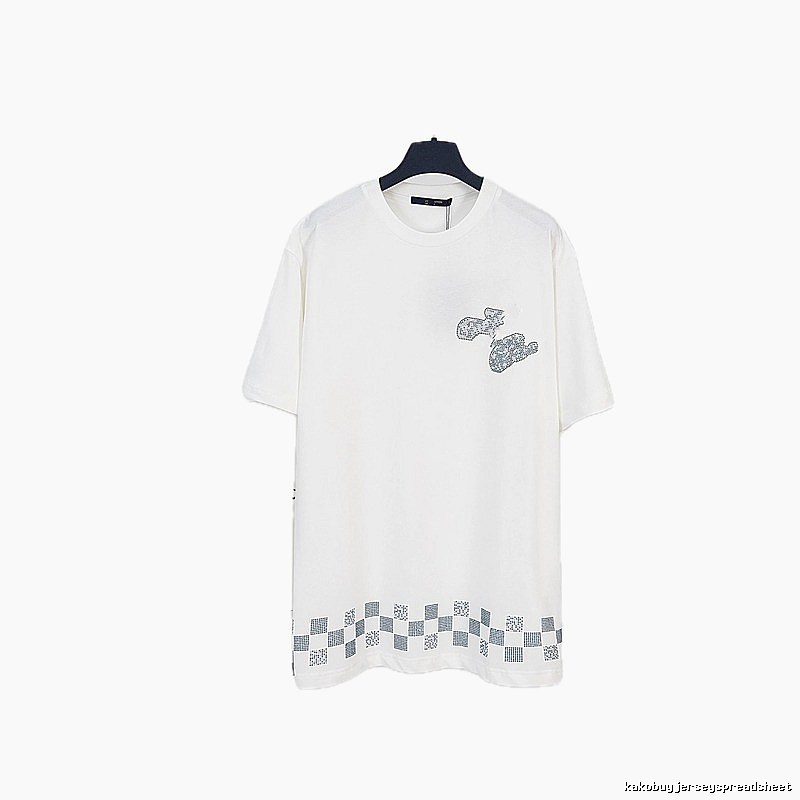Louis Vuitton Checkerboard Casual Style White T-Shirt