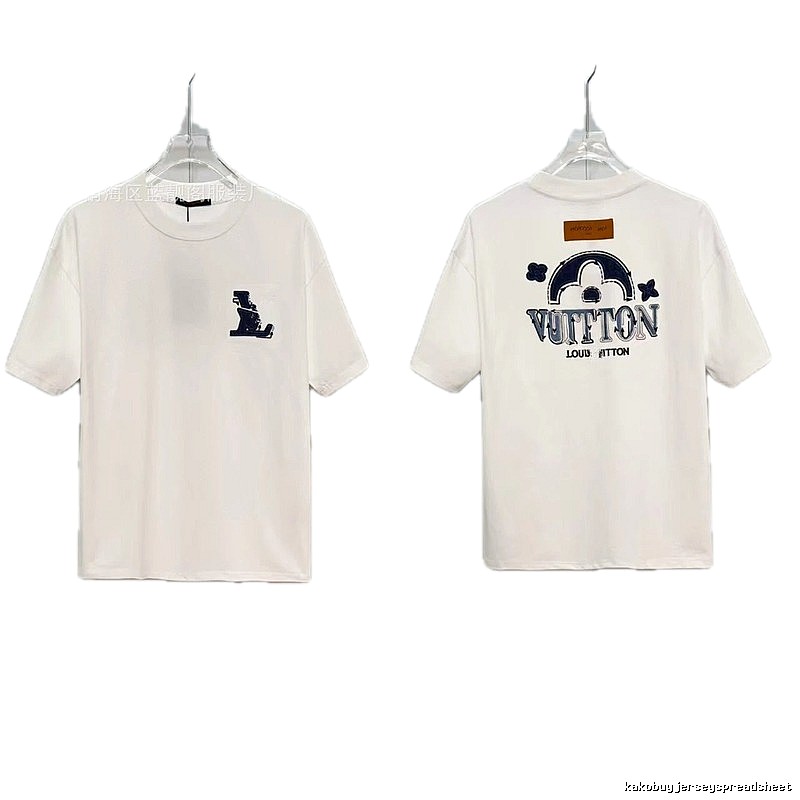 Louis Vuitton Embroidered Vintage-style White Short-sleeve T-shirt