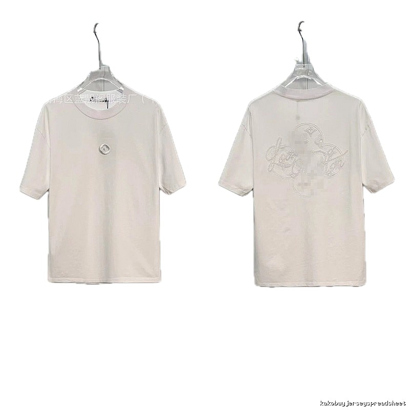 Louis Vuitton Monogram Embroidered Trendy Style White T-Shirt