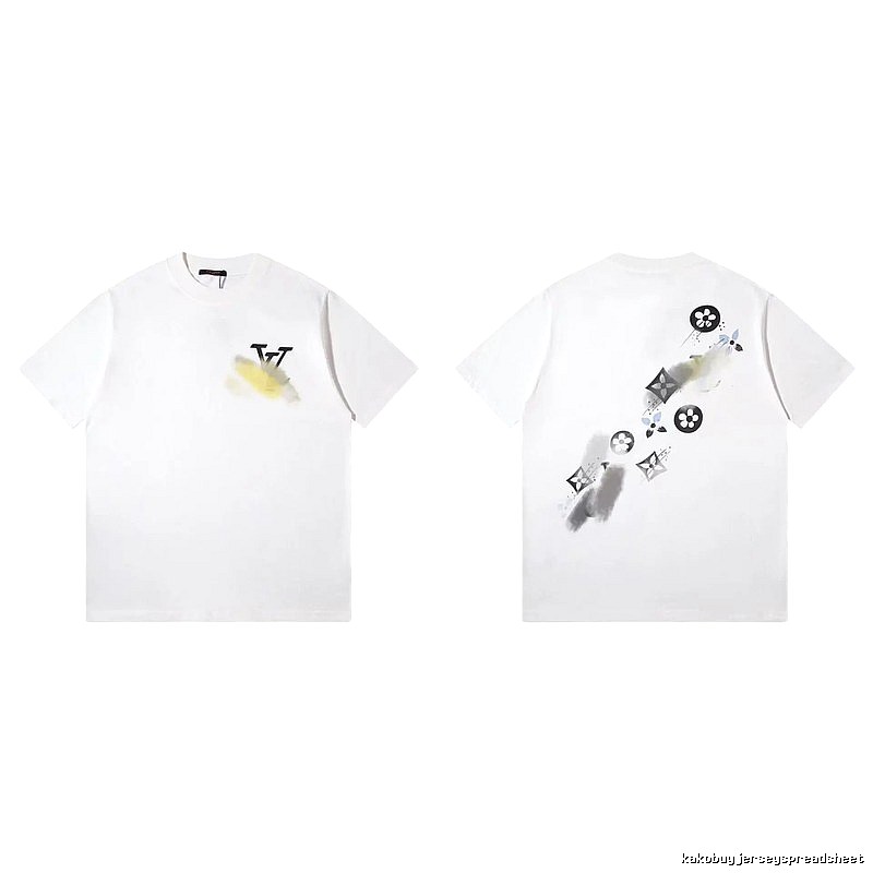 Louis Vuitton Monogram Printed Trendy White Short-sleeved T-shirt