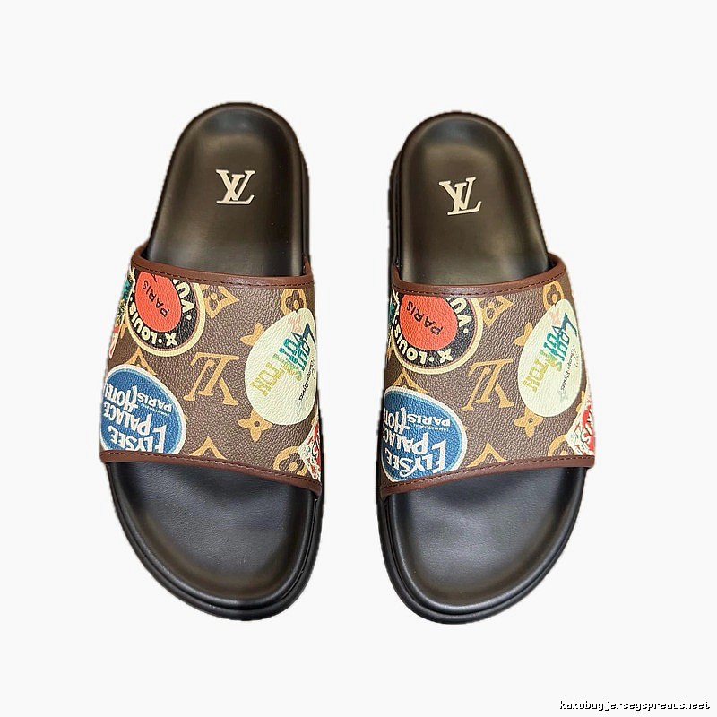 Louis Vuitton Patch Collection Vintage Style Brown Slides