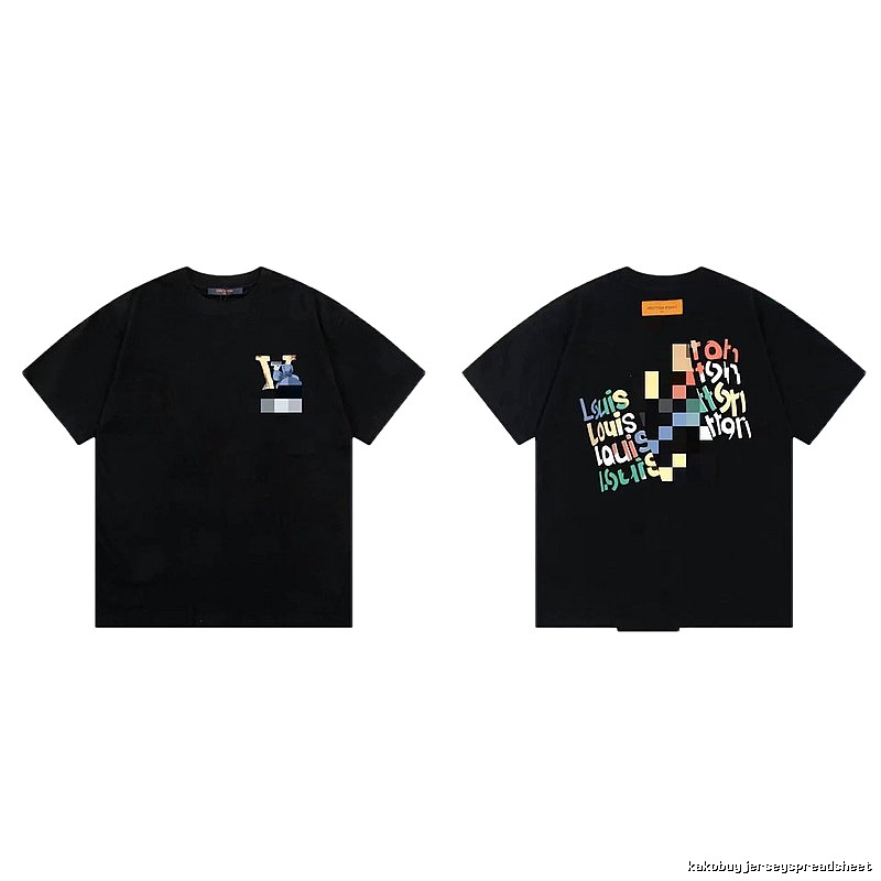 Louis Vuitton Trendy Graffiti Style Black Short-sleeve T-shirt