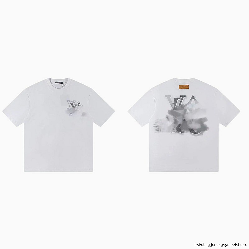 Louis Vuitton Trendy Ink-wash Blended White T-Shirt