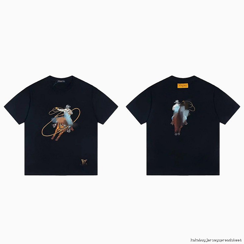 Louis Vuitton Western Cowboy Vintage Style Black T-Shirt
