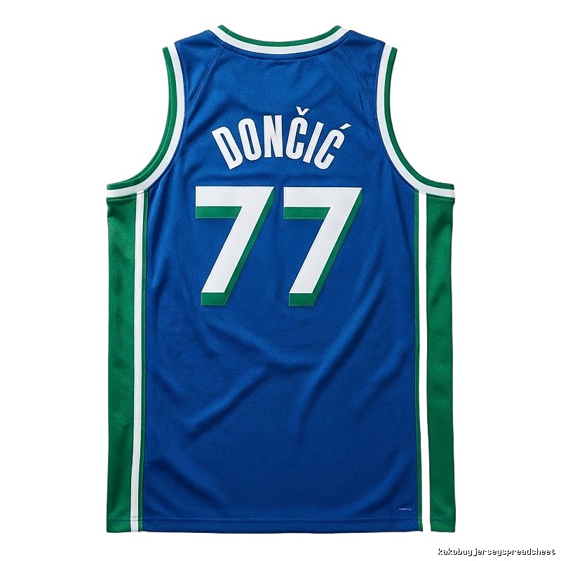 Luka Doncic's No. 77 blue-green basketball jersey