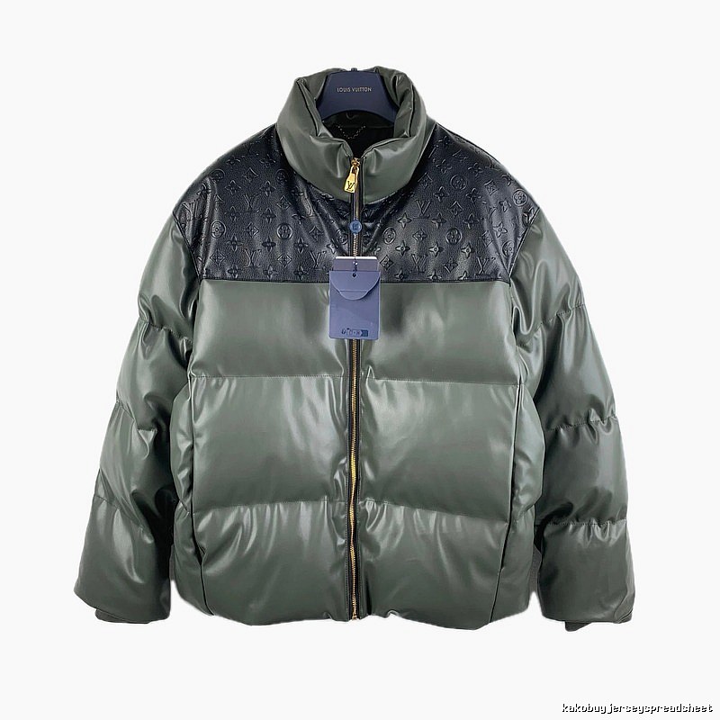 LV classic style fashionable dark green down jacket