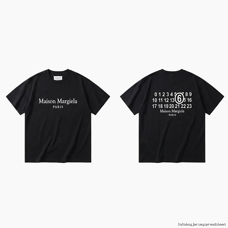 Maison Margiela black T-shirt with digital printing.