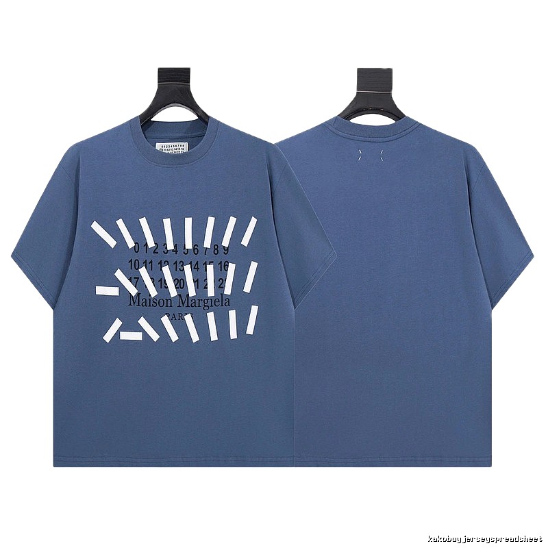 Maison Margiela Digital Print Street Style Grey-blue T-shirt