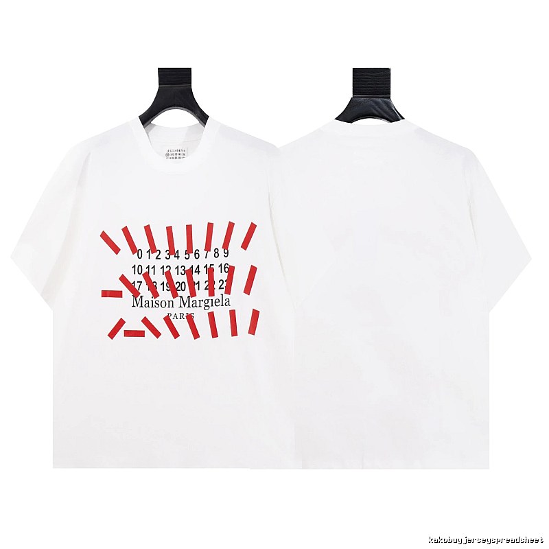 Maison Margiela Digital Print Streetwear Brand White Short-sleeve T-shirt