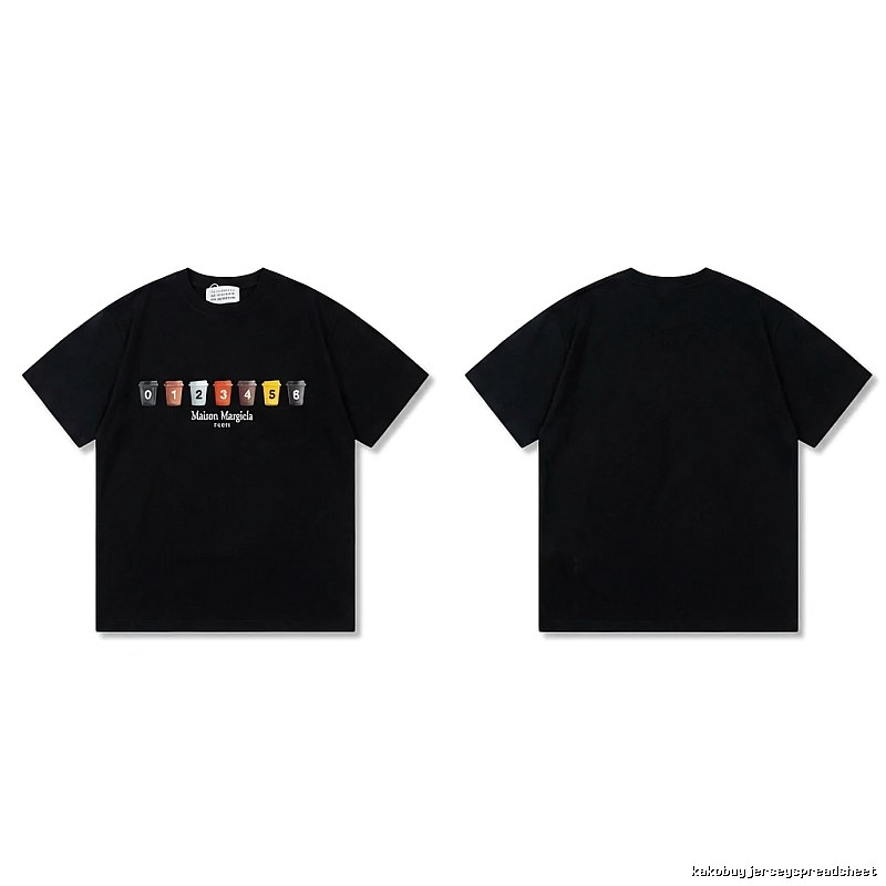 Maison Margiela digital print style black T-shirt