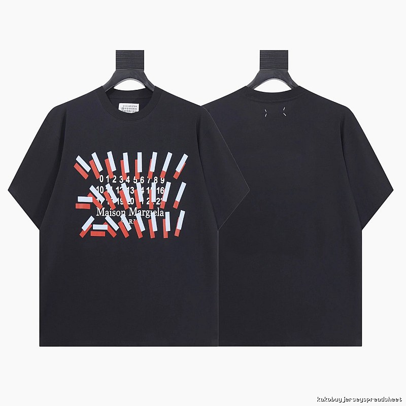Maison Margiela Digital Printed Streetwear Black T-Shirt