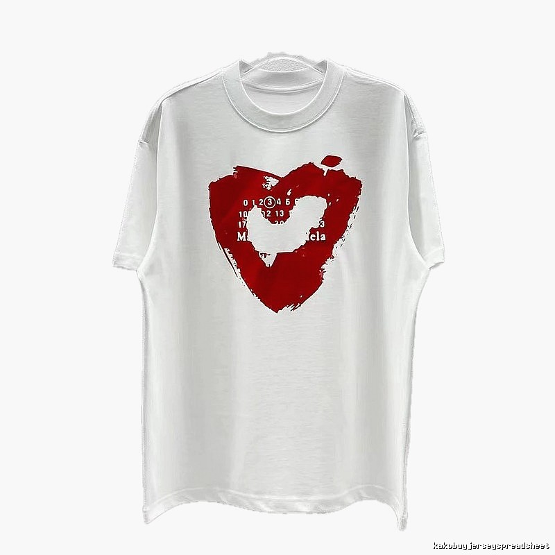 Maison Margiela Number & Heart Street Style White T-Shirt