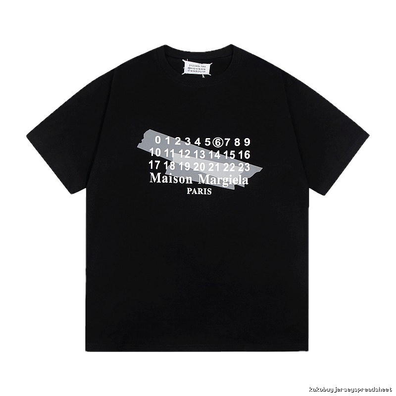 Maison Margiela Number Series Trendy Cool Black Short Sleeve T-Shirt