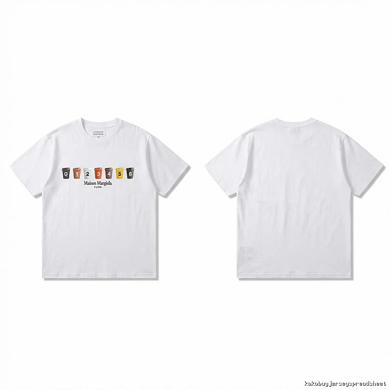 Maison Margiela short-sleeved white T-shirt with digital printing