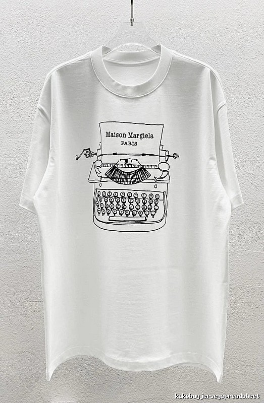 Maison Margiela Vintage Typewriter Style White T-Shirt