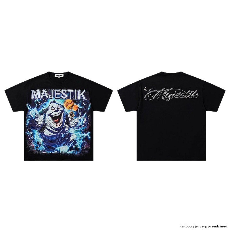 MAJESTIK Ghost Print Street Style Black T-Shirt